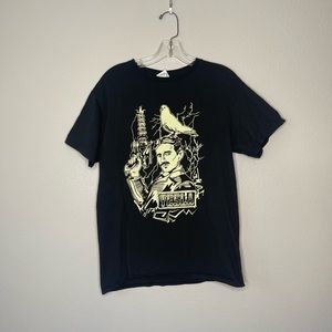 NEW Nikola Tesla Black Tee Shirt Mens Size Medium